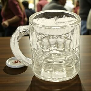 Vintage Federal Glass Beer Mug Shot Glass Miniature Barware F Shield Mark